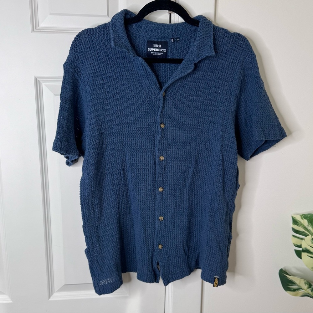 Superdry Men’s Superdry Knitted texture shirt in ecru crochet - Picture 3 of 8